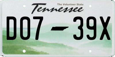 TN license plate D0739X