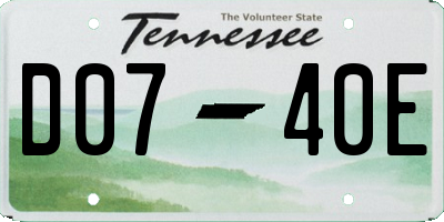 TN license plate D0740E