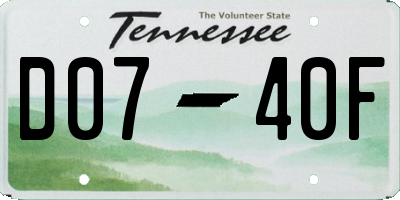 TN license plate D0740F