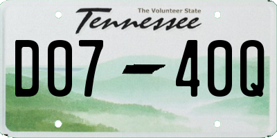TN license plate D0740Q