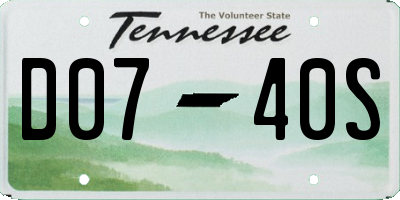 TN license plate D0740S