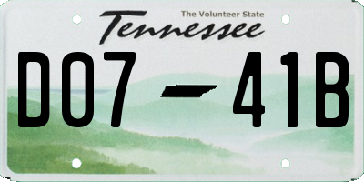 TN license plate D0741B