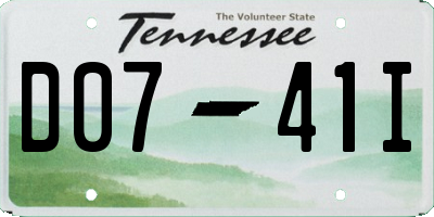 TN license plate D0741I
