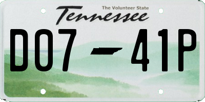 TN license plate D0741P