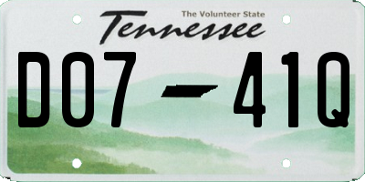 TN license plate D0741Q