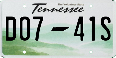 TN license plate D0741S