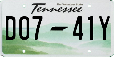 TN license plate D0741Y