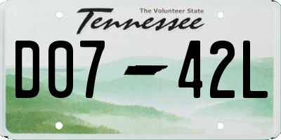 TN license plate D0742L