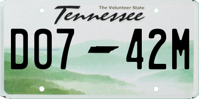 TN license plate D0742M