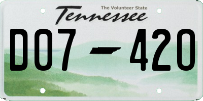 TN license plate D0742O