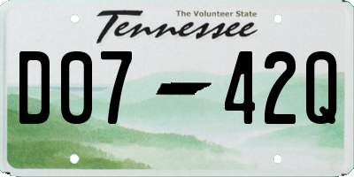TN license plate D0742Q