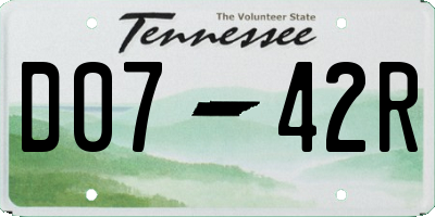 TN license plate D0742R