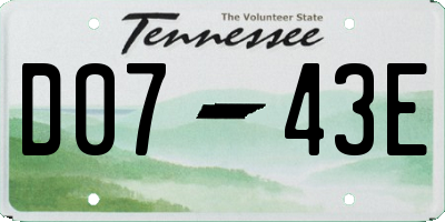 TN license plate D0743E