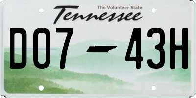 TN license plate D0743H