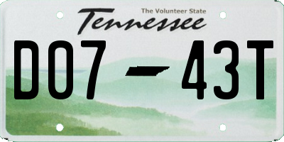 TN license plate D0743T
