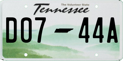TN license plate D0744A