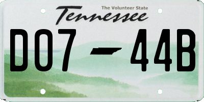 TN license plate D0744B