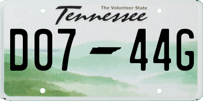 TN license plate D0744G