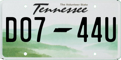 TN license plate D0744U