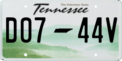 TN license plate D0744V