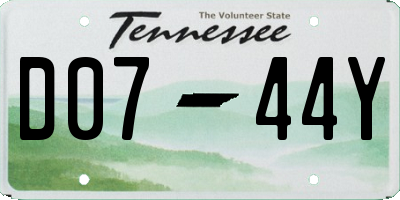 TN license plate D0744Y