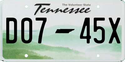 TN license plate D0745X
