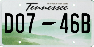 TN license plate D0746B