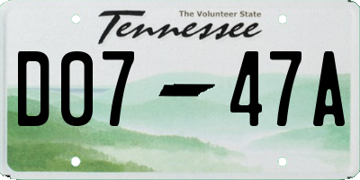 TN license plate D0747A