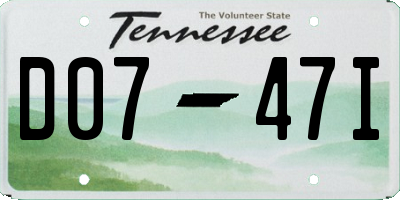 TN license plate D0747I