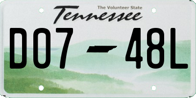 TN license plate D0748L