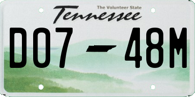 TN license plate D0748M
