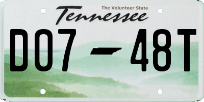 TN license plate D0748T