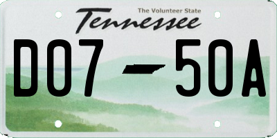 TN license plate D0750A
