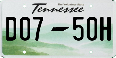 TN license plate D0750H