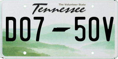 TN license plate D0750V
