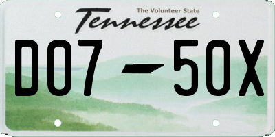 TN license plate D0750X