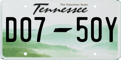 TN license plate D0750Y