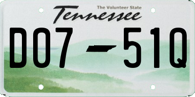 TN license plate D0751Q