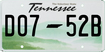 TN license plate D0752B