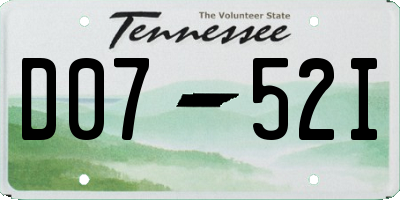 TN license plate D0752I