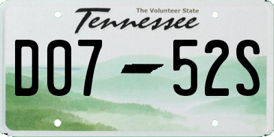TN license plate D0752S
