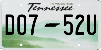 TN license plate D0752U