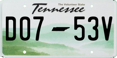 TN license plate D0753V