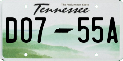 TN license plate D0755A