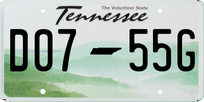 TN license plate D0755G