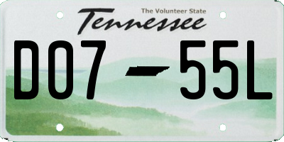 TN license plate D0755L