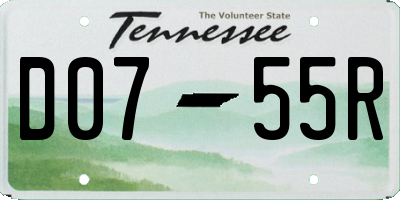 TN license plate D0755R