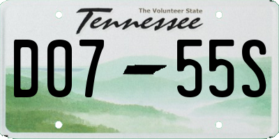 TN license plate D0755S