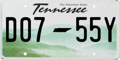TN license plate D0755Y