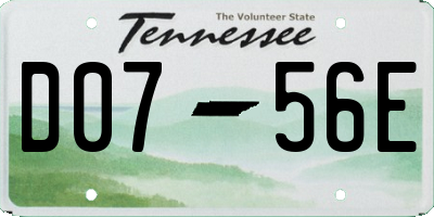 TN license plate D0756E